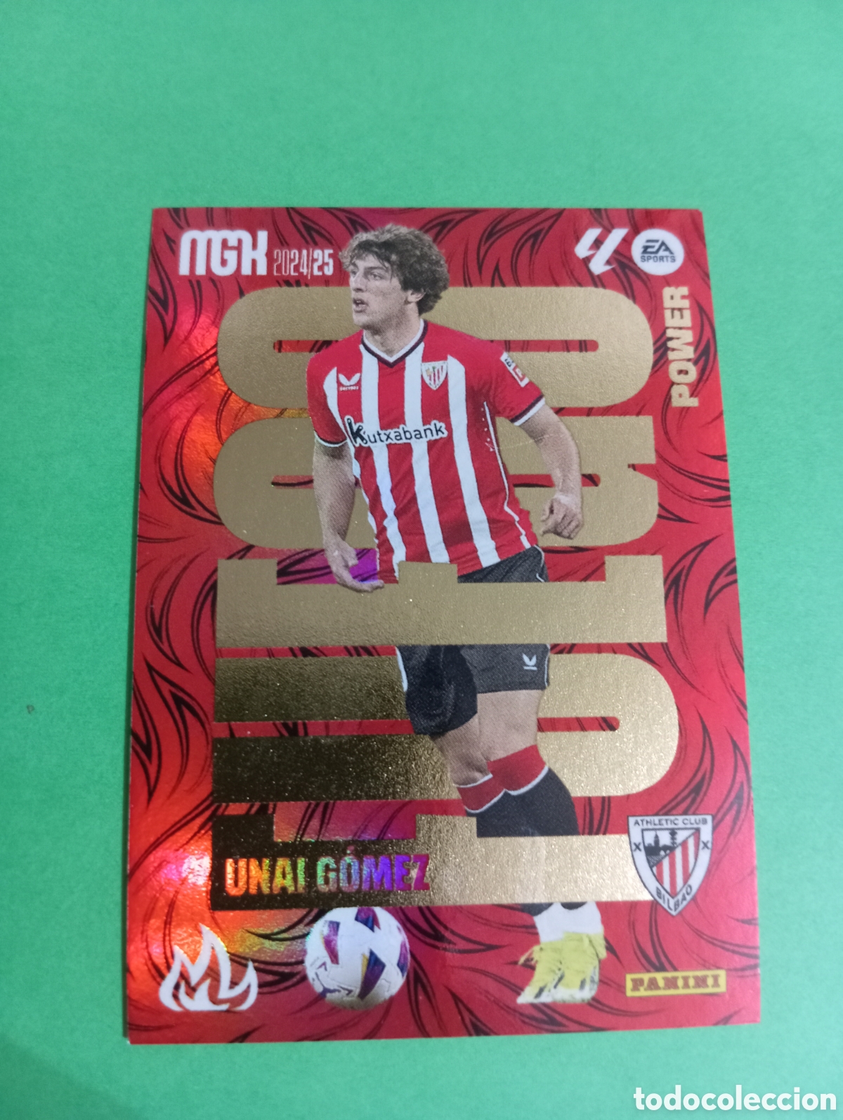 Cromos de f&uacute;tbol: Unai G&oacute;mez Athletic de Bilbao FUEGO POWER n&deg;P 387 / PANINI MEGACRACKS 2024/2025
