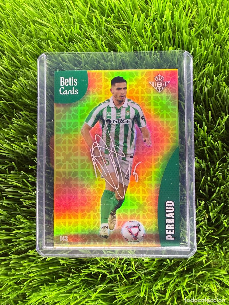 Cromos de f&uacute;tbol: N&ordm; 143 Perraud Carta Oro Real Betis Holycards Betis Cards 2025