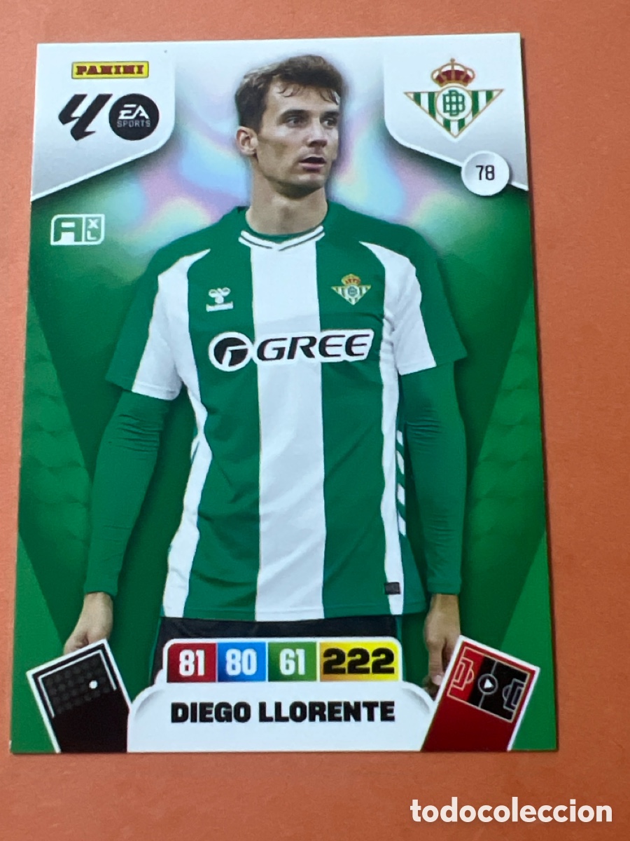 Cromos de f&uacute;tbol: C21c. CROMO DE FUTBOL NUMERO 78 DIEGO LLORENTE BETIS ADRENALYN XL 2025 2026 PANINI