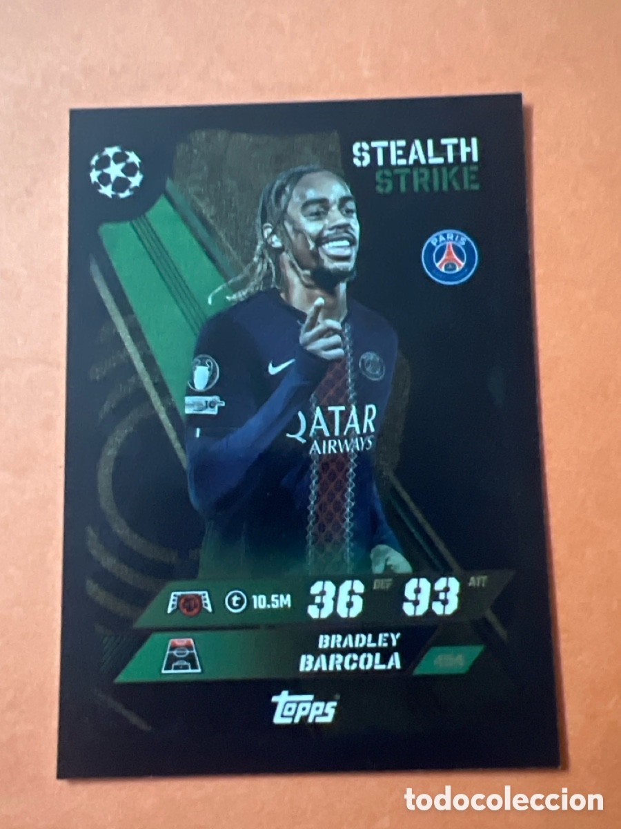 Cromos de f&uacute;tbol: C55. BARCOLA STEALTH STRIKE N&Uacute;MERO 454 MATCH ATTAX 2025 2026
