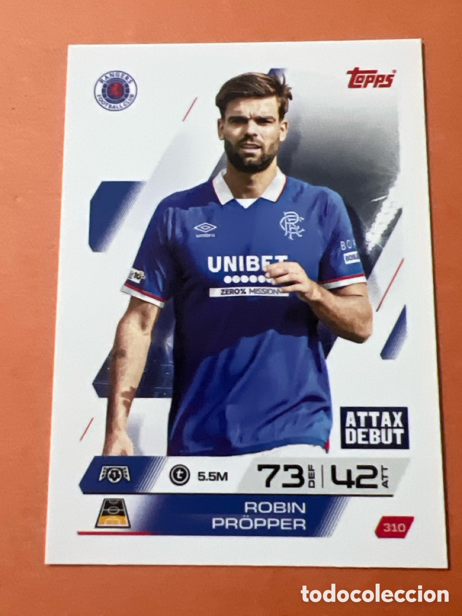 Cromos de f&uacute;tbol: C66. 310 ROBIN PROPPER RANGERS TOPPS MATCH ATTAX 2025 2026 25 26 CROMO PANINI