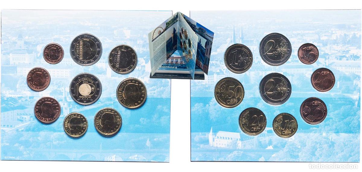 Cromos de f&uacute;tbol: Luxembourg 2024 Euro Set With 9 coins- Henri I (Feierst&euml;ppler - hologram version) BU