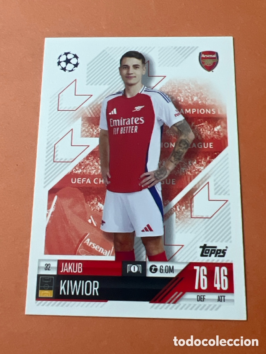 Cromos de f&uacute;tbol: C87. 32 Jakub Kiwior Arsenal FC Match Attax Topps 2024 2025