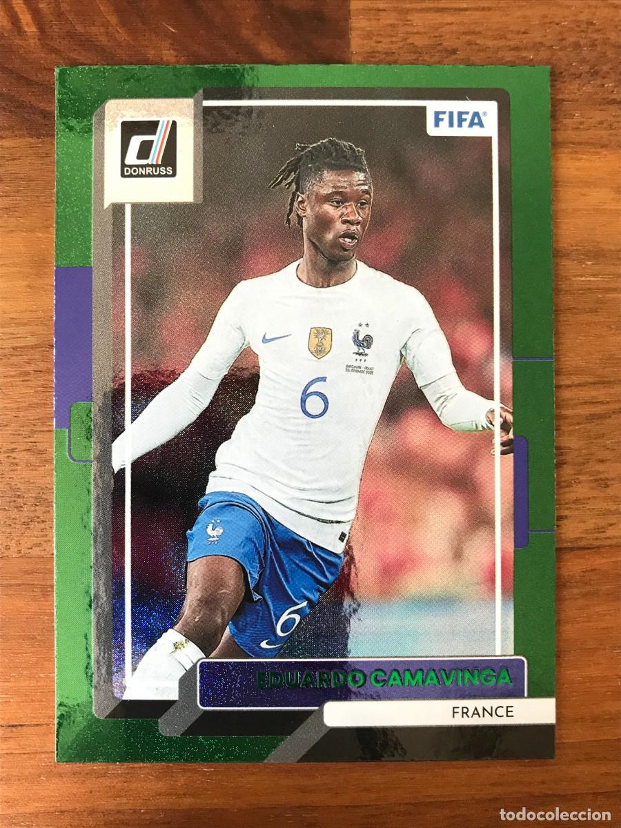Cromos de f&uacute;tbol: EDUARDO CAMAVINGA - FRANCIA REAL MADRID - GREEN - PANINI DONRUSS 2022 2023 22 23