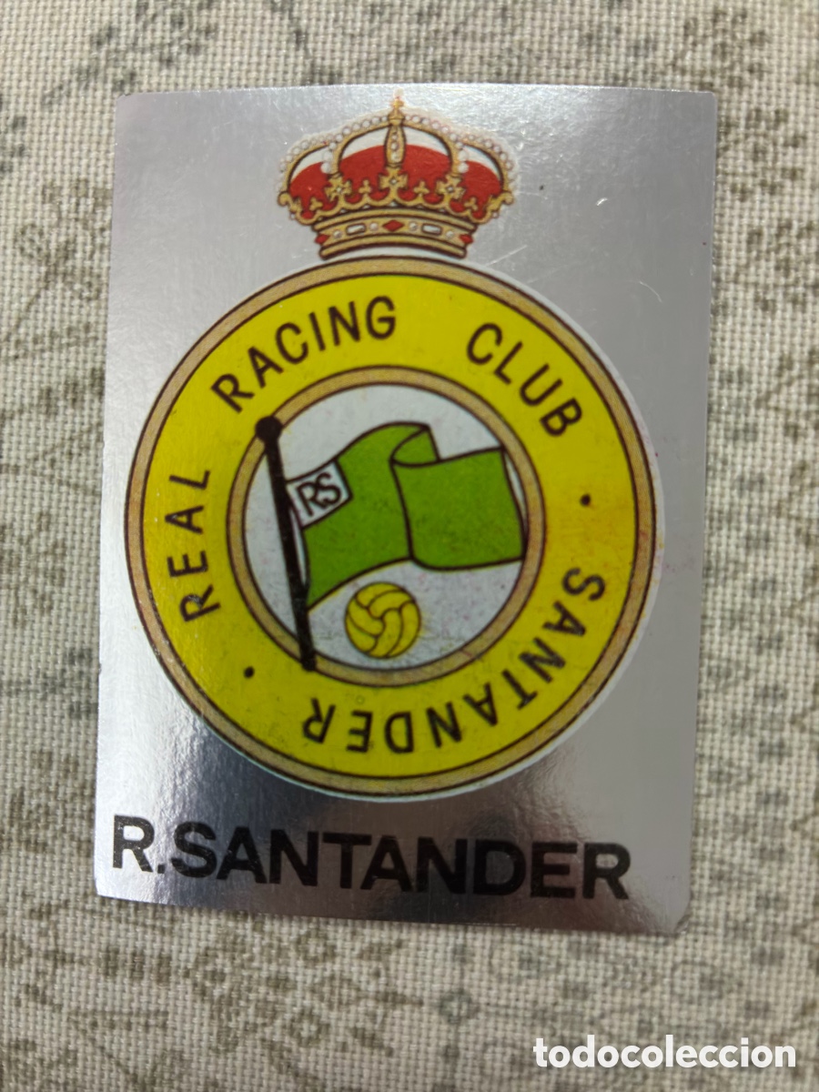 Cromos de f&uacute;tbol: Escudo del Racing de Santander, de los a&ntilde;os 80-90