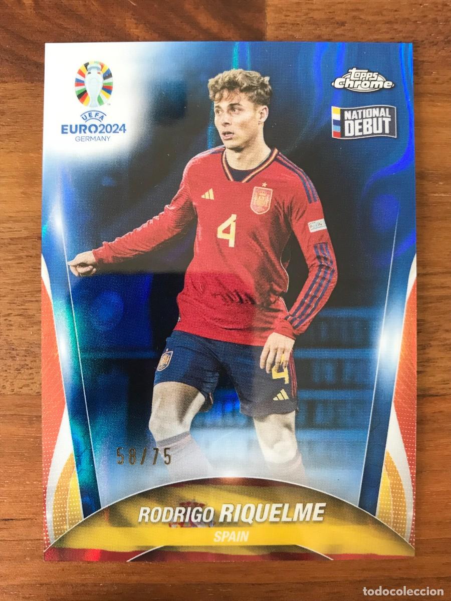 Cromos de f&uacute;tbol: RODRIGO RIQUELME - ESPA&Ntilde;A DEBUT - NUMERADA /75 BLUE LAVA REFRACTOR - TOPPS CHROME UEFA EURO 2024 24