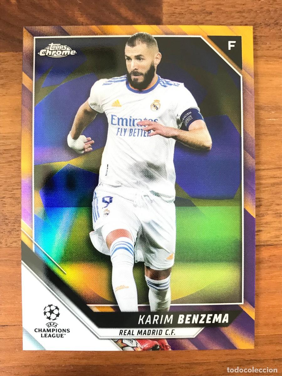 Cromos de f&uacute;tbol: KARIM BENZEMA - REAL MADRID - PURPLE GOLD STARBALL REFRACTOR - TOPPS CHROME CHAMPIONS 2021 2022