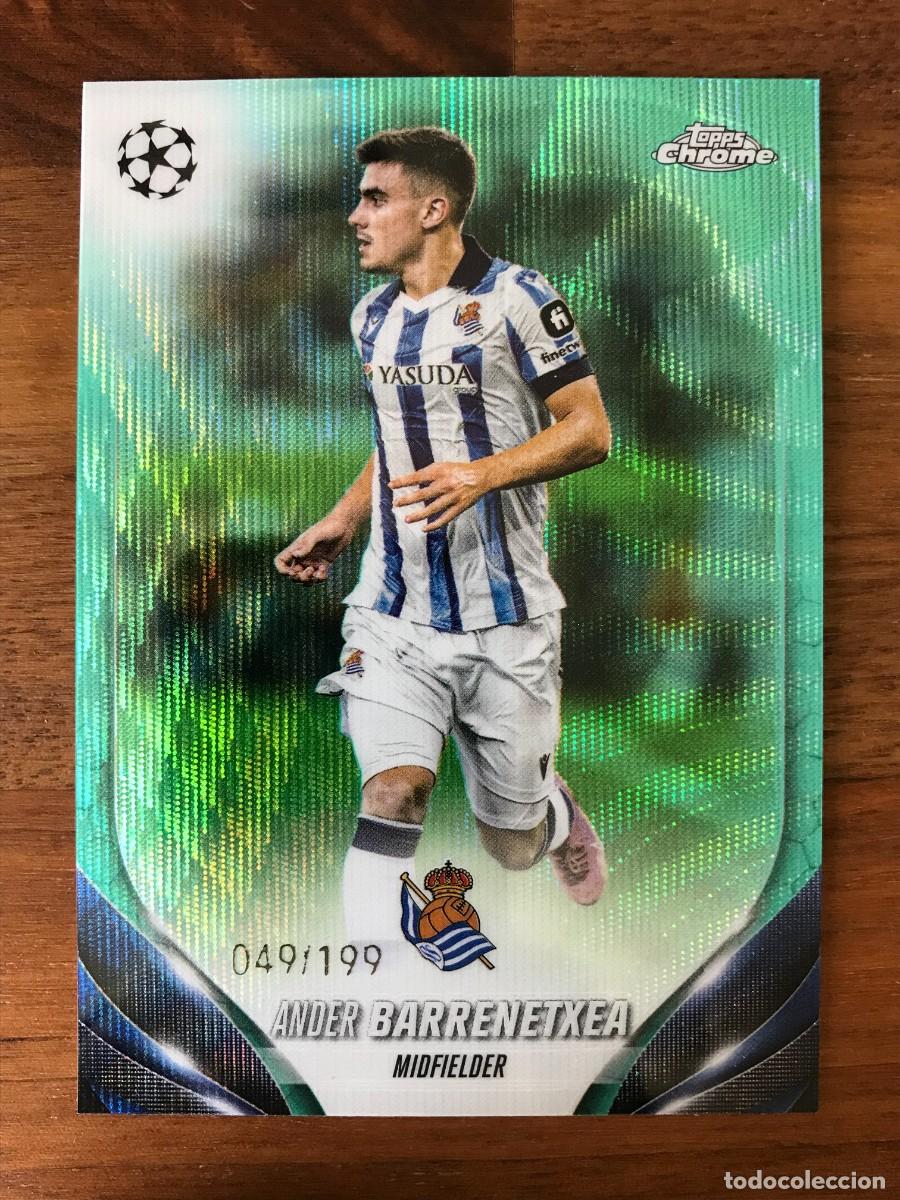 Cromos de f&uacute;tbol: ANDER BARRENETXEA - REAL SOCIEDAD - NUMERADA /199 AQUA WAVE REFRACTOR - TOPPS CHROME CHAMPIONS 23 24