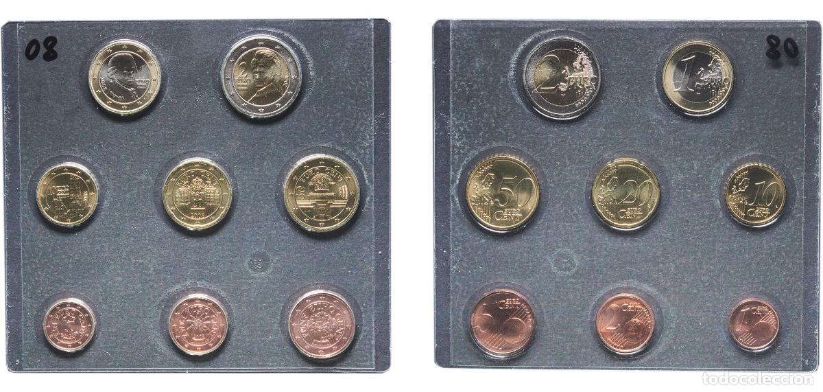 Cromos de f&uacute;tbol: Austria Second Republic 2008 Lot Euro with 8 coins (2nd map) BU