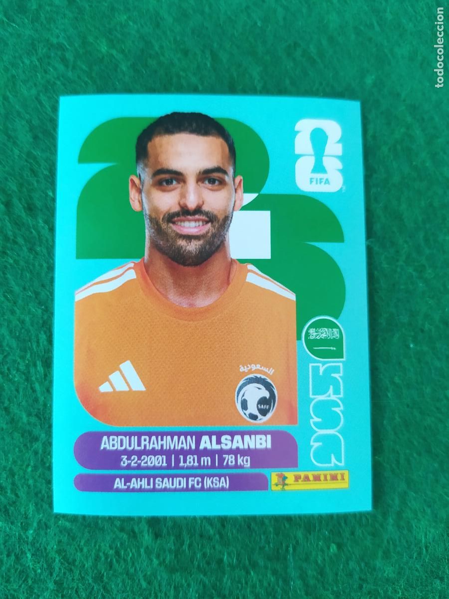 Fu&szlig;ball-Sticker: OFFICIAL STICKER COLLECTION WORLD CUP MUNDIAL 2026 - ARABIA SAUDI N&ordm; 3 ALSANBI