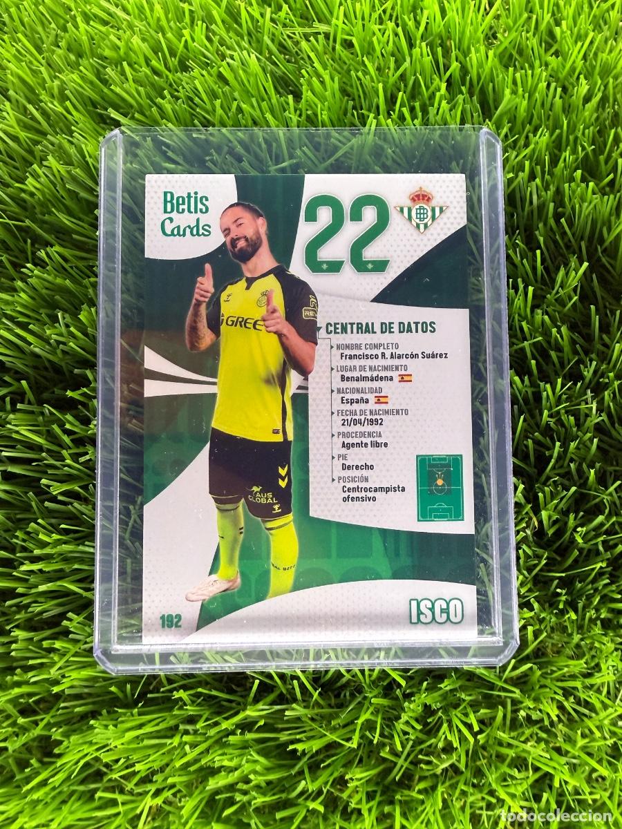 Cromos de f&uacute;tbol: N&ordm; 192 Isco Datos Real Betis Holycards Betis Cards 2025