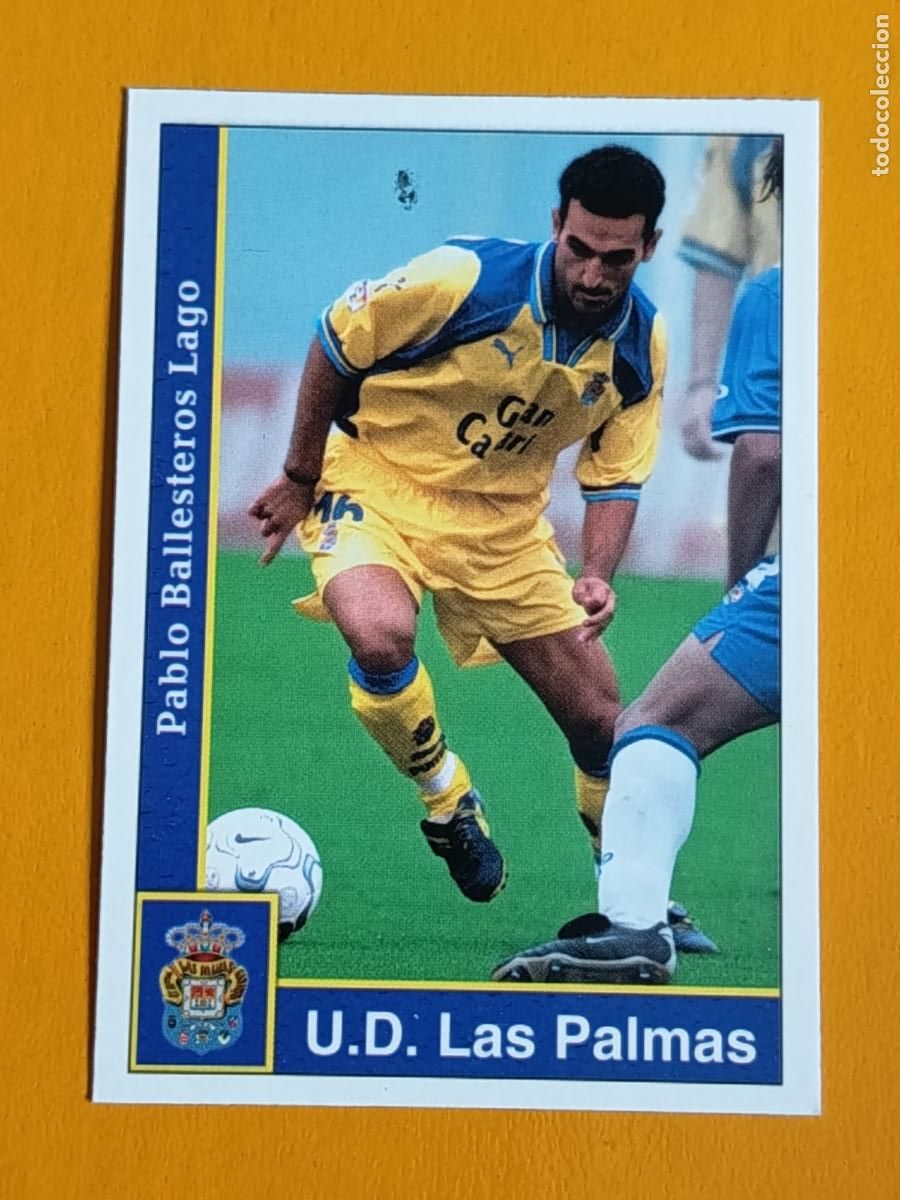 Figurine di Calcio: 222 PABLO LAGO. U.D. LAS PALMAS. LAS FICHAS DE LA LIGA 2002. MUNDICROMO