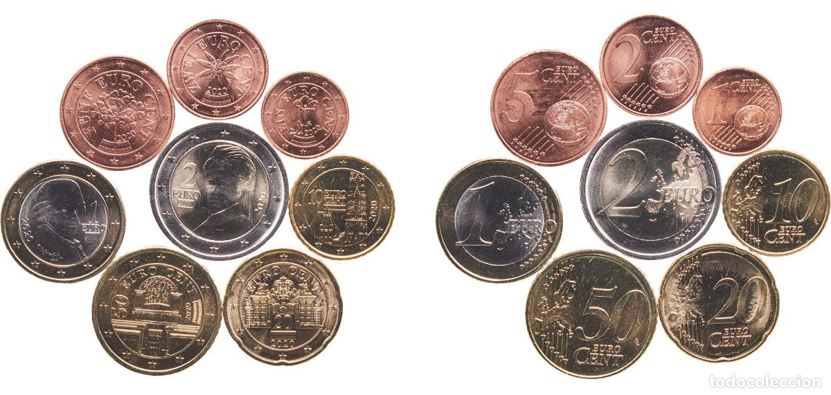 Cromos de f&uacute;tbol: Austria Second Republic 2020 Lot Euro with 8 coins (2nd map) BU