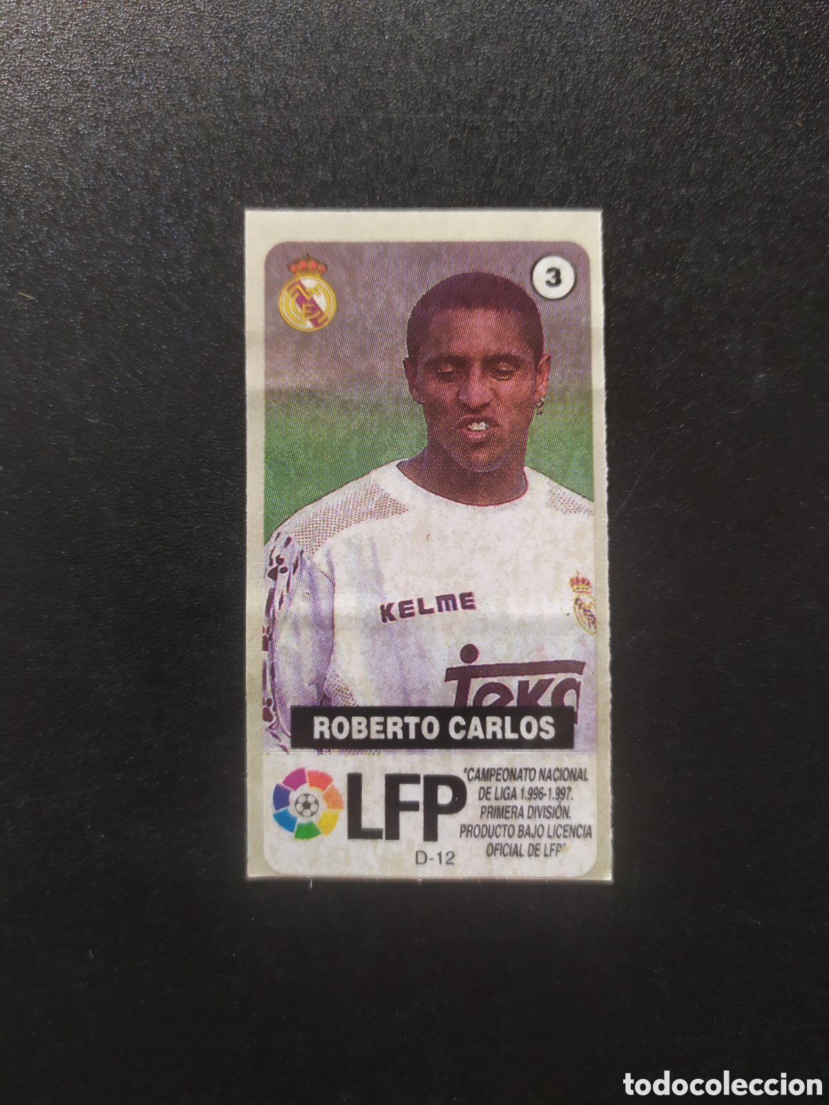 Cromos de f&uacute;tbol: Liga de las estrellas 1996 1997 96 97 chicles chicle Vidal Roberto Carlos n&deg; 3 Real Madrid sin pegar