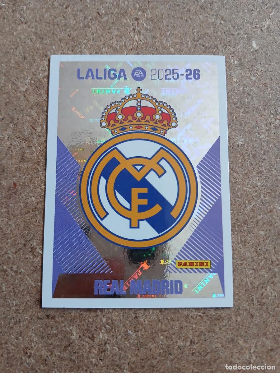 Cromos de f&uacute;tbol: ESCUDO REAL MADRID CF - REAL MADRID CF N&ordm; 1 LIGA ESTE 2025 2026 - 25 26