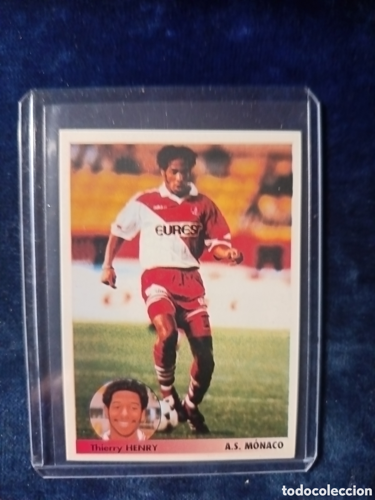Cromos de f&uacute;tbol: 182 Thierry Henry AS M&oacute;naco rookie. Los mejores equipos de Europa 1996