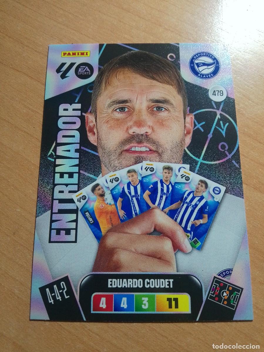 Cromos de f&uacute;tbol: 479 EDUARDO COUDET ENTRENADOR DEL ALAV&Eacute;S 25 26 ADRENALYN XL 2025 2026 NUEVA