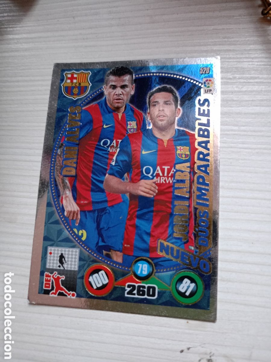 Cartes &agrave; collectionner de Football: ADRENALYN 2014 15 NUEVO DUOS IMPARABLES DANI ALVES JORDI ALBA 520