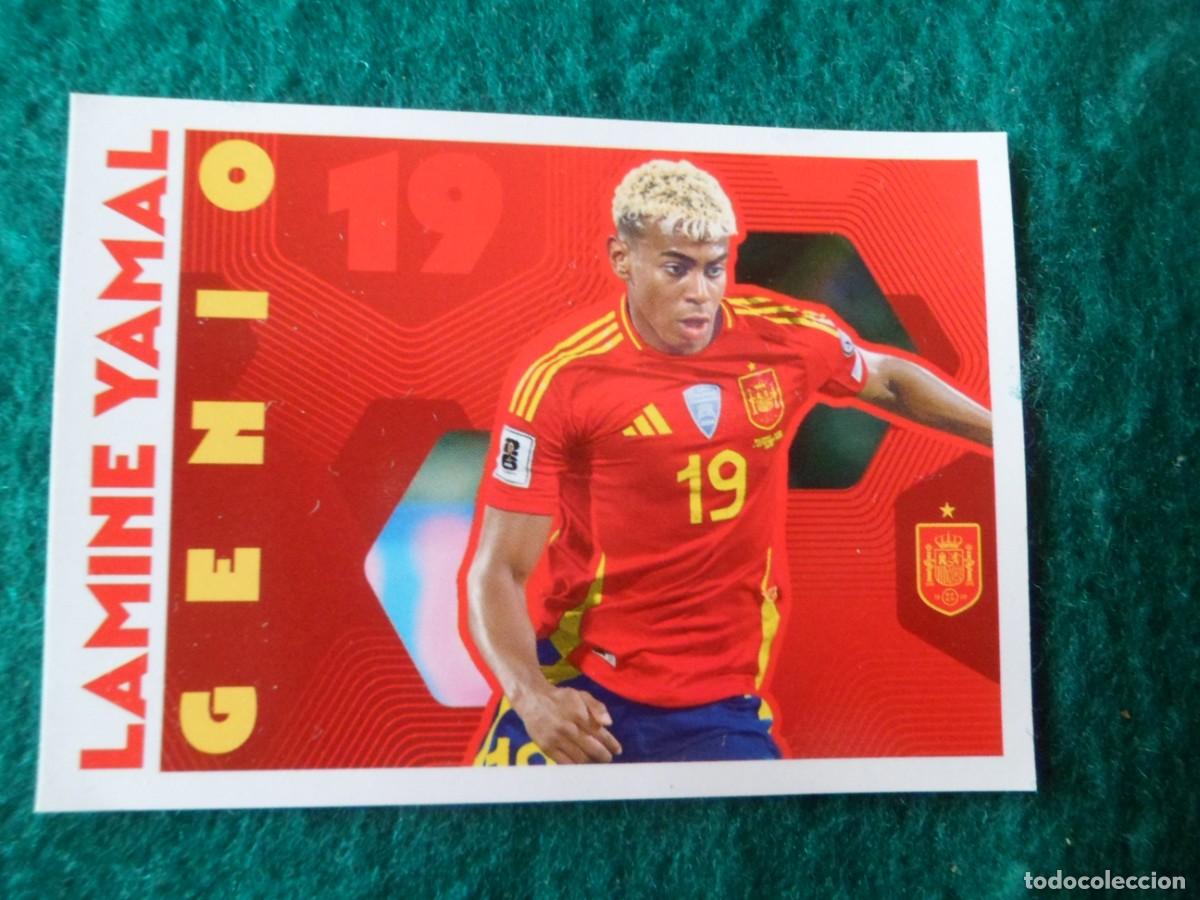 Cromos de f&uacute;tbol: CROMO ESPA&Ntilde;A 2026. CARREFOUR-PANINI. LAMINE YAMAL. GENIO. 71