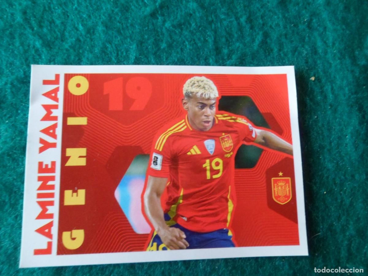 Cromos de f&uacute;tbol: CROMO ESPA&Ntilde;A 2026. CARREFOUR-PANINI. LAMINE YAMAL. GENIO. 71