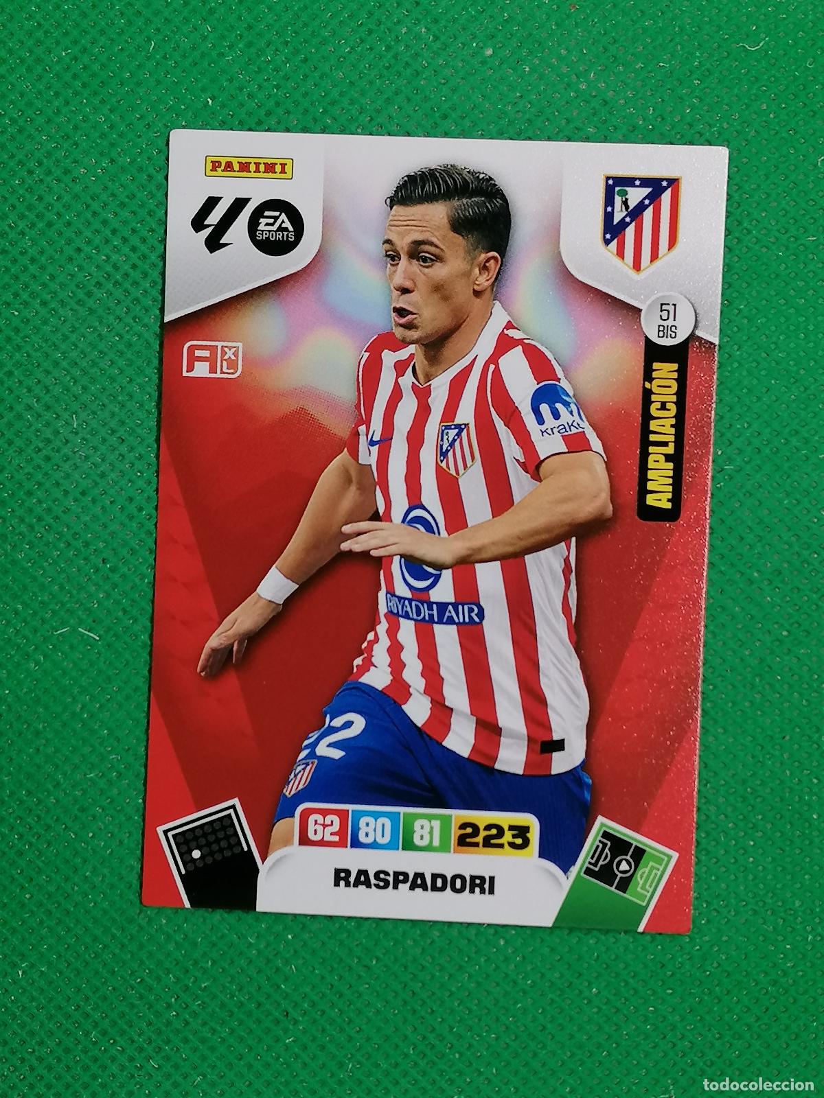 Cartes &agrave; collectionner de Football: 51 BIS 51BIS RASPADORI ATLETICO DE MADRID AMPLIACION ⚽ LIGA ADRENALYN XL 2025 2026 25 26 ⚽
