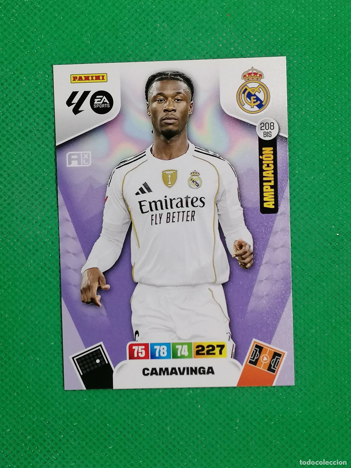 Cartes &agrave; collectionner de Football: 208BIS 208 BIS CAMAVINGA REAL MADRID AMPLIACION ⚽ LIGA ADRENALYN XL 2025 2026 25 26 ⚽
