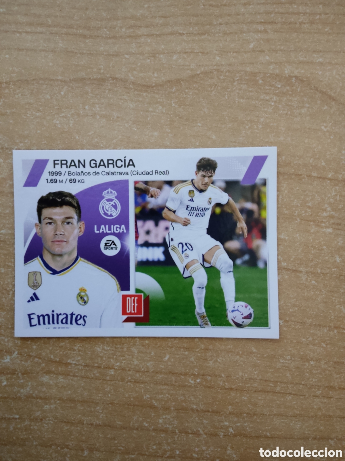 Cromos de f&uacute;tbol: 6 BIS FRAN GARCIA REAL MADRID LIGA ESTE 2023 2024