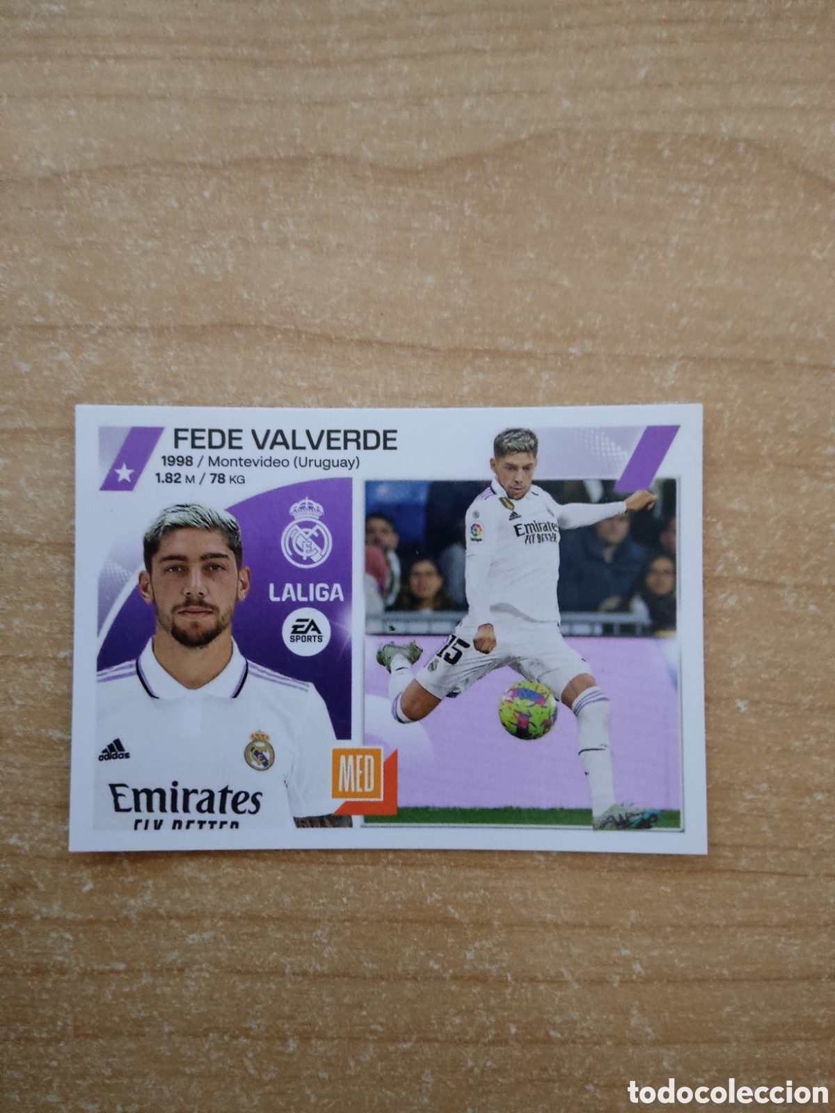 Cromos de f&uacute;tbol: 16 FEDE VALVERDE REAL MADRID LIGA ESTE 2023 2024