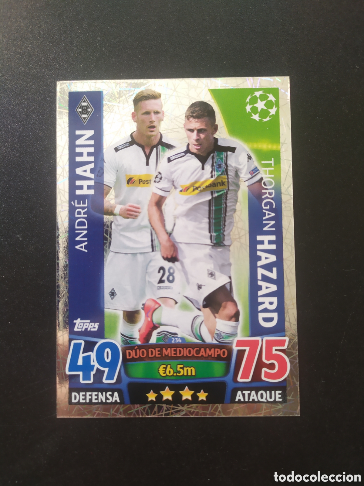 Figurine di Calcio: UEFA Champions match attax topps 2015 2016 15 16 Hahn Hazard n&deg; 234 Borussia Monchengladbach