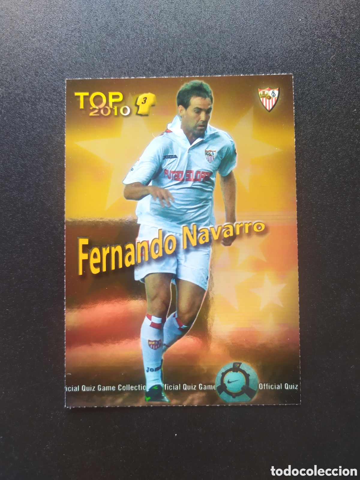 Cromos de f&uacute;tbol: Mundicromo fichas Liga 2009 2010 09 10 Fernando Navarro top brillo dorado n&deg; 582 Sevilla