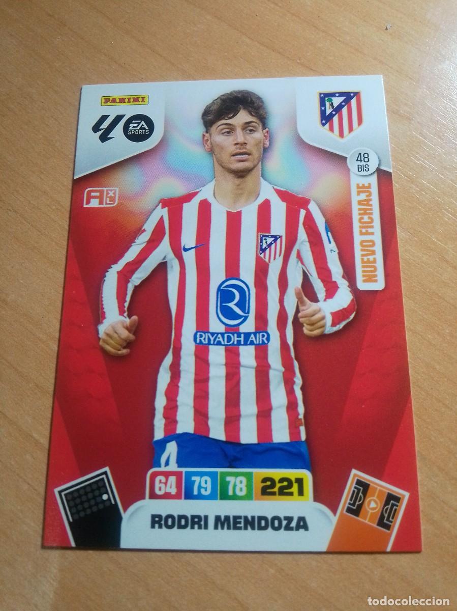 Cromos de f&uacute;tbol: 48 BIS RODRI MENDOZA NUEVO FICHAJE DEL ATL&Eacute;TICO DE MADRID 25 26 ADRENALYN XL 2025 2026