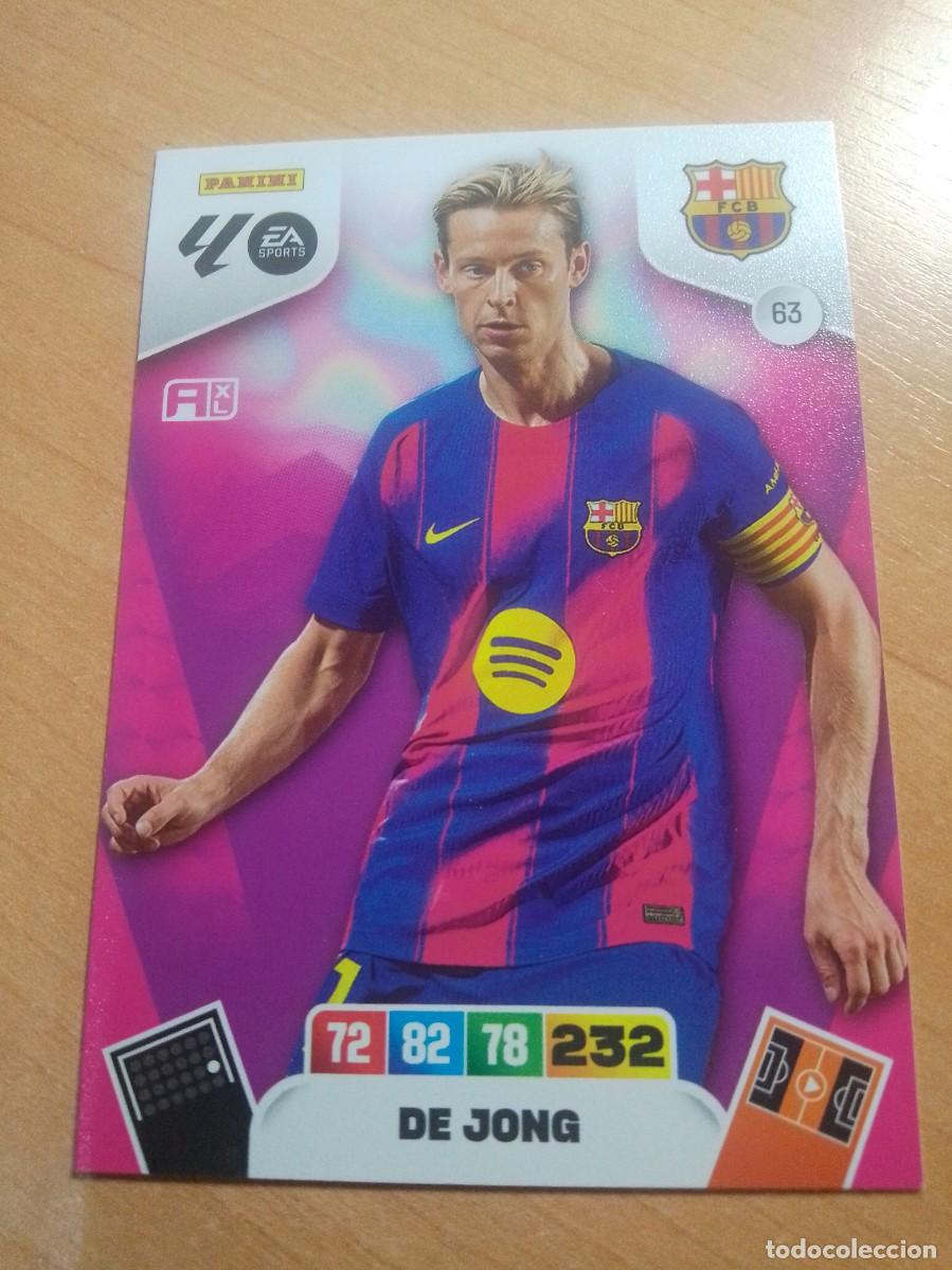 Cromos de f&uacute;tbol: 63 DE JONG DEL BARCELONA 25 26 ADRENALYN XL 2025 2026 NUEVO