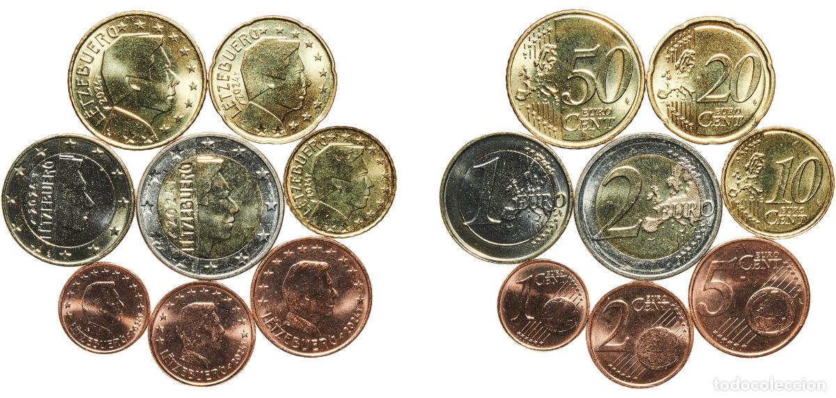 Cromos de f&uacute;tbol: Luxembourg 2024 Lot Euro with 8 coins - Henri I (2nd map) BU