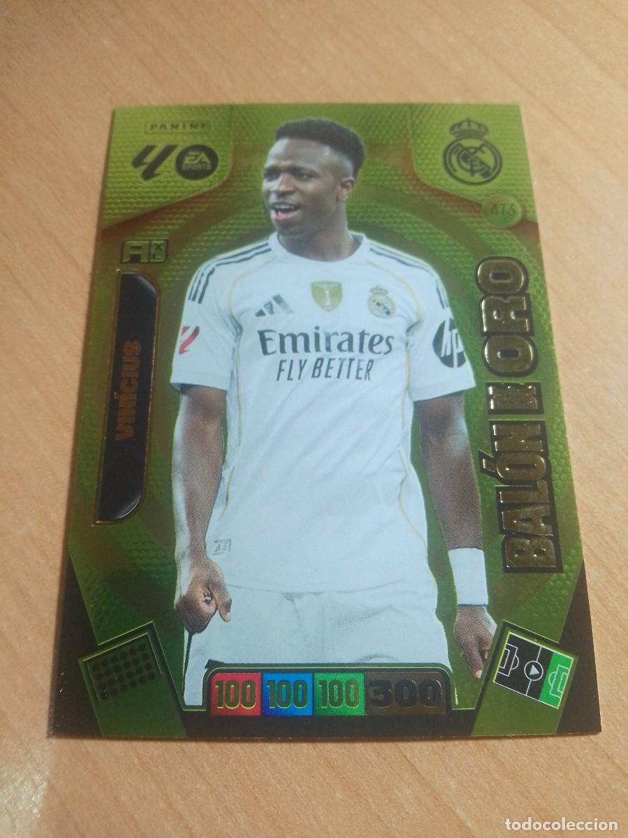 Cromos de f&uacute;tbol: 473 VINICIUS BAL&Oacute;N DE ORO DEL REAL MADRID 25 26 ADRENALYN XL 2025 2026