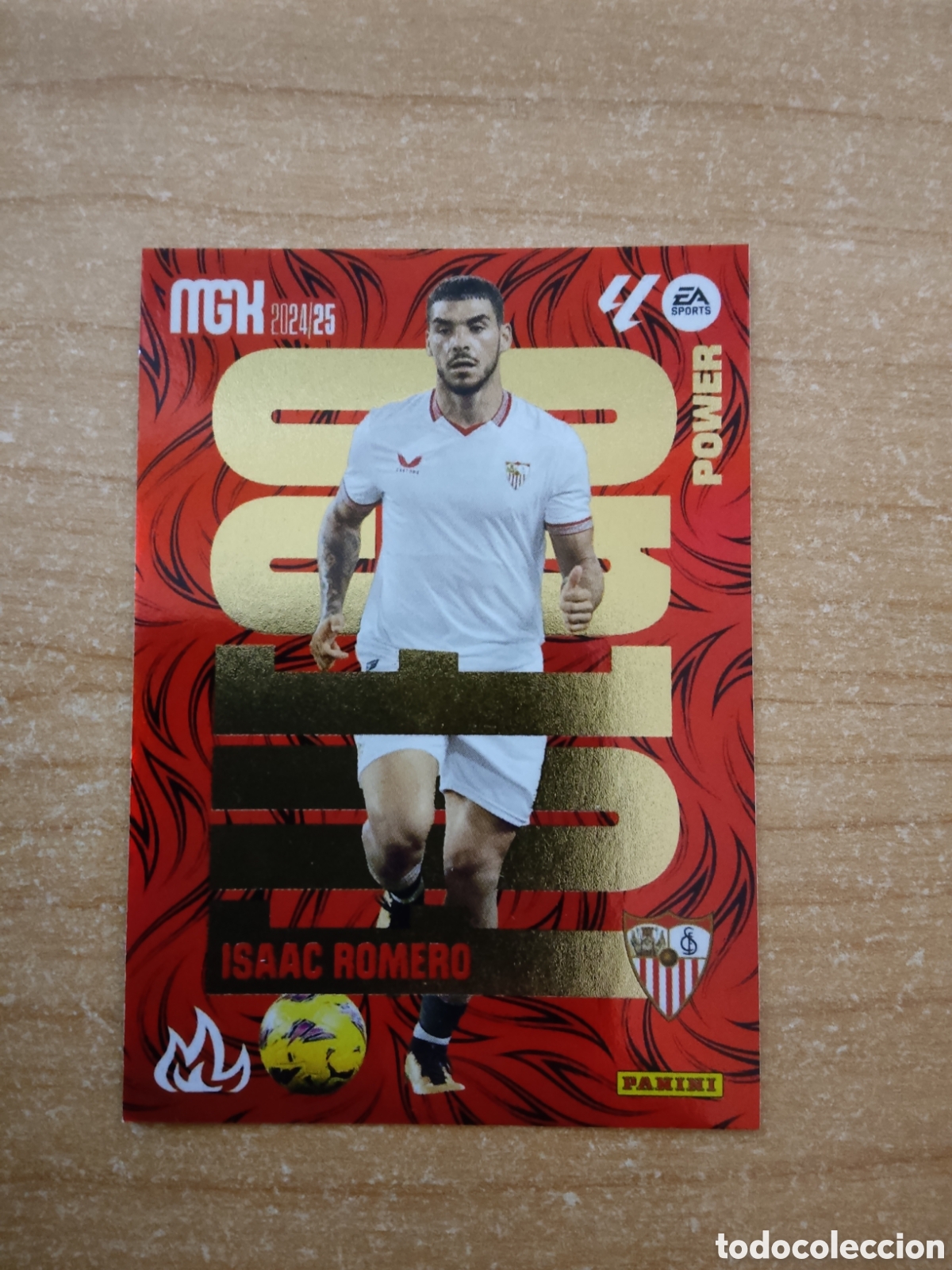 Cromos de f&uacute;tbol: 381 ISAAC ROMERO FUEGO POWER SEVILLA MEGACRACKS 2024 2025