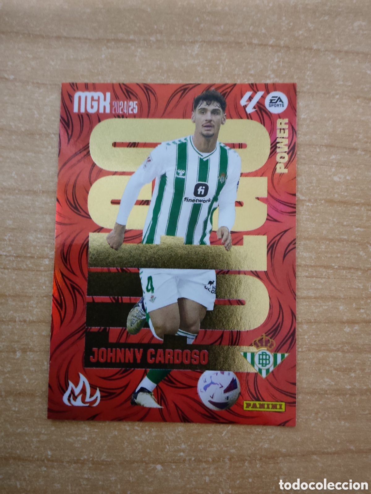 Cromos de f&uacute;tbol: 382 JOHNNY CARDOSO FUEGO POWER REAL BETIS MEGACRACKS 2024 2025