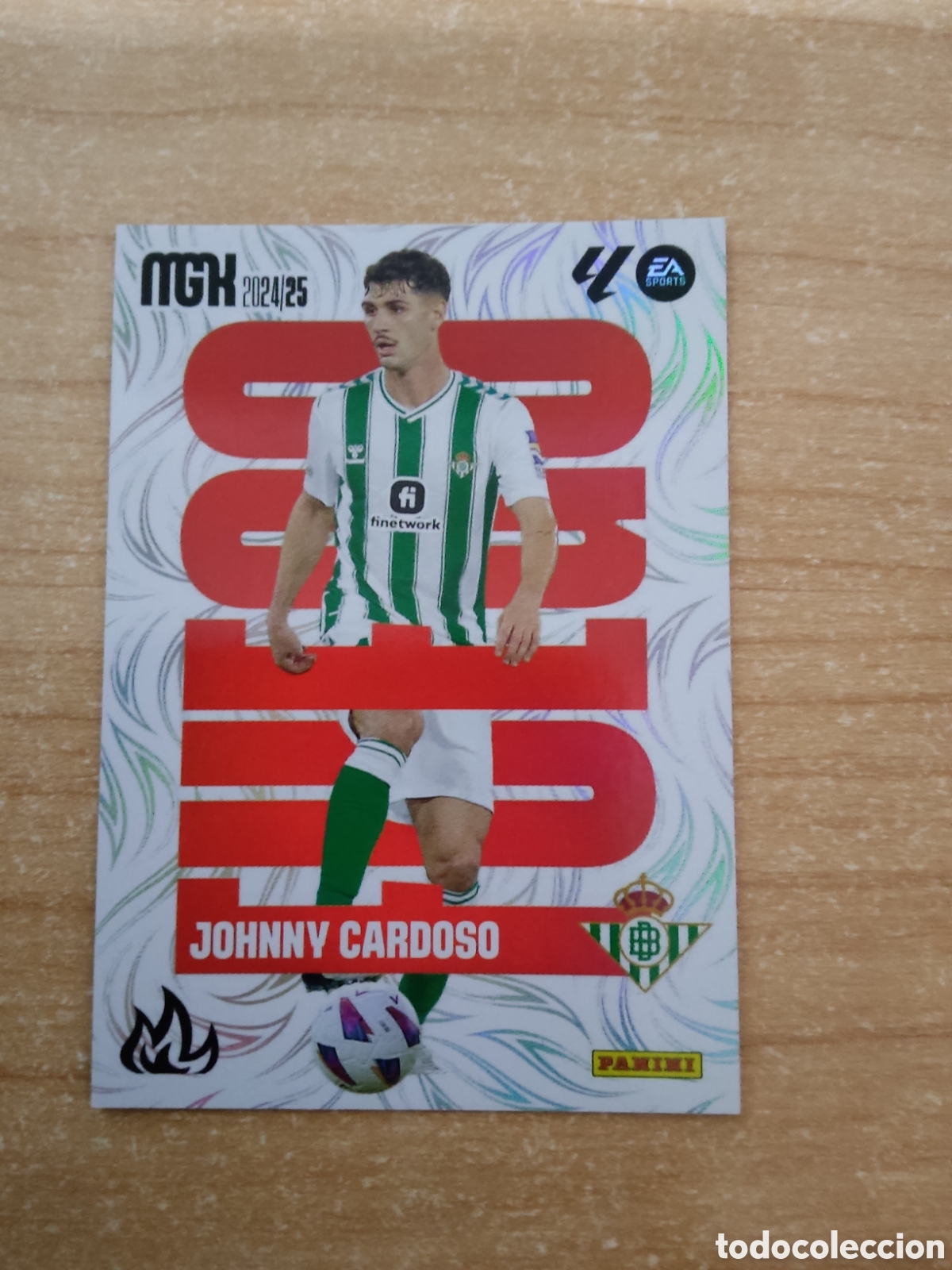 Cromos de f&uacute;tbol: 382 JOHNNY CARDOSO FUEGO REAL BETIS MEGACRACKS 2024 2025
