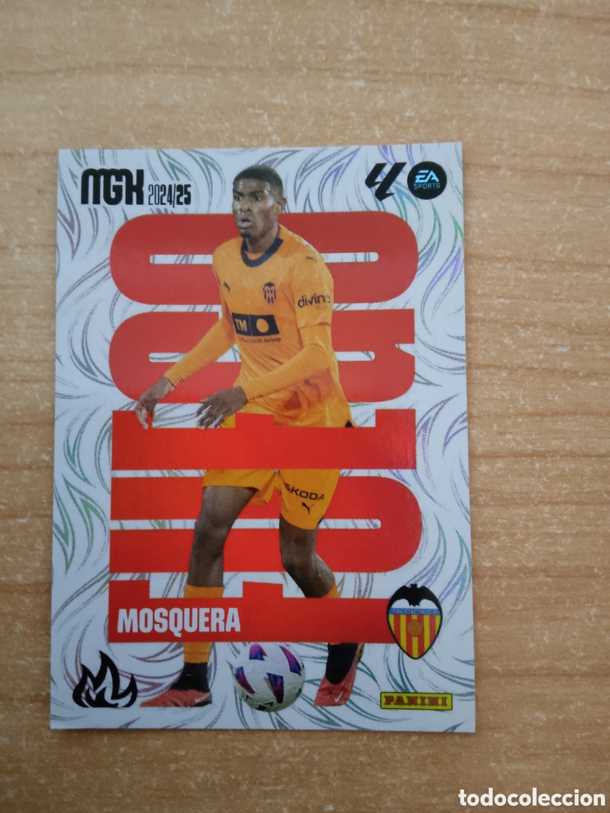 Cromos de f&uacute;tbol: 385 MOSQUERA FUEGO VALENCIA MEGACRACKS 2024 2025