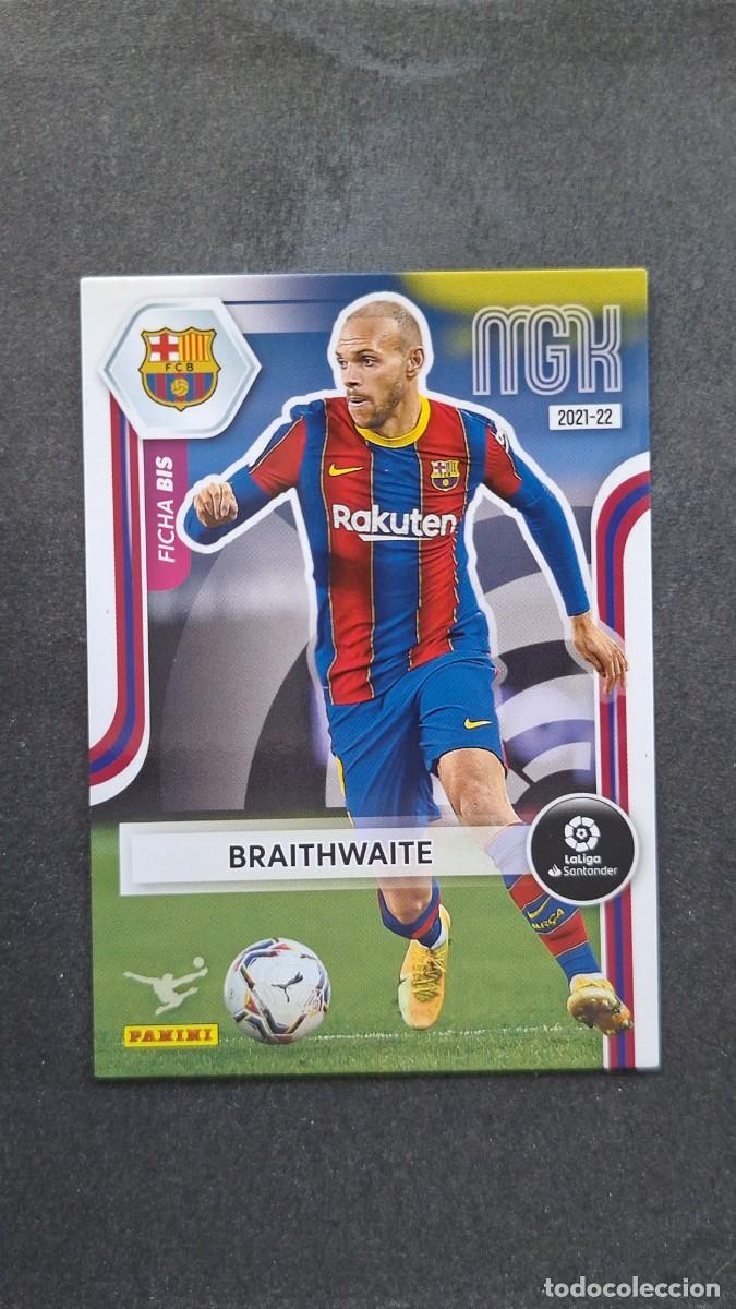 Cromos de f&uacute;tbol: L1 BRAITHWAITE F. C. BARCELONA 72 FICHA BIS PANINI MEGACRACKS 2021 2022 21 22