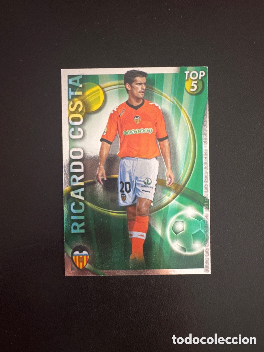 Cromos de f&uacute;tbol: RICARDO COSTA TOP 5 BRILLO LISO VERDE NUMERO 570 MUNDICROMO 2011 LAS FICHAS QUIZ DE LA LIGA 2011