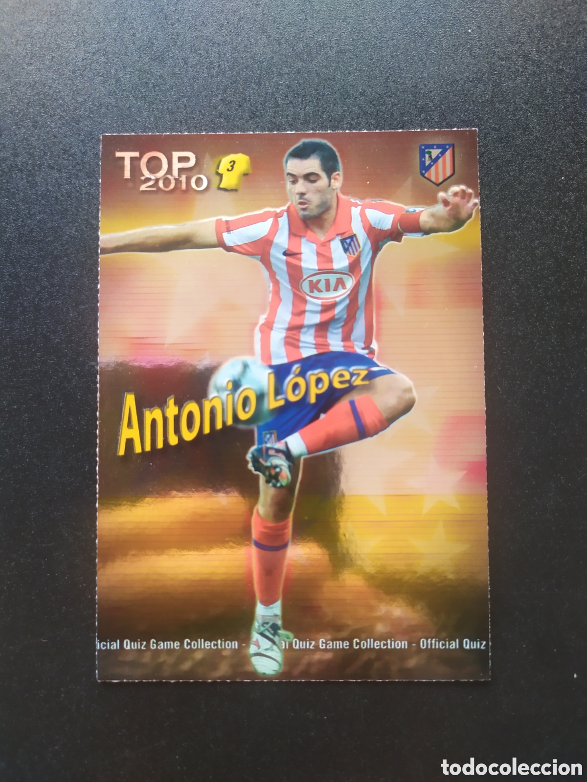 Cartes &agrave; collectionner de Football: Mundicromo fichas Liga 2009 2010 09 10 Antonio L&oacute;pez top brillo dorado n&deg; 584 Atl&eacute;tico Madrid