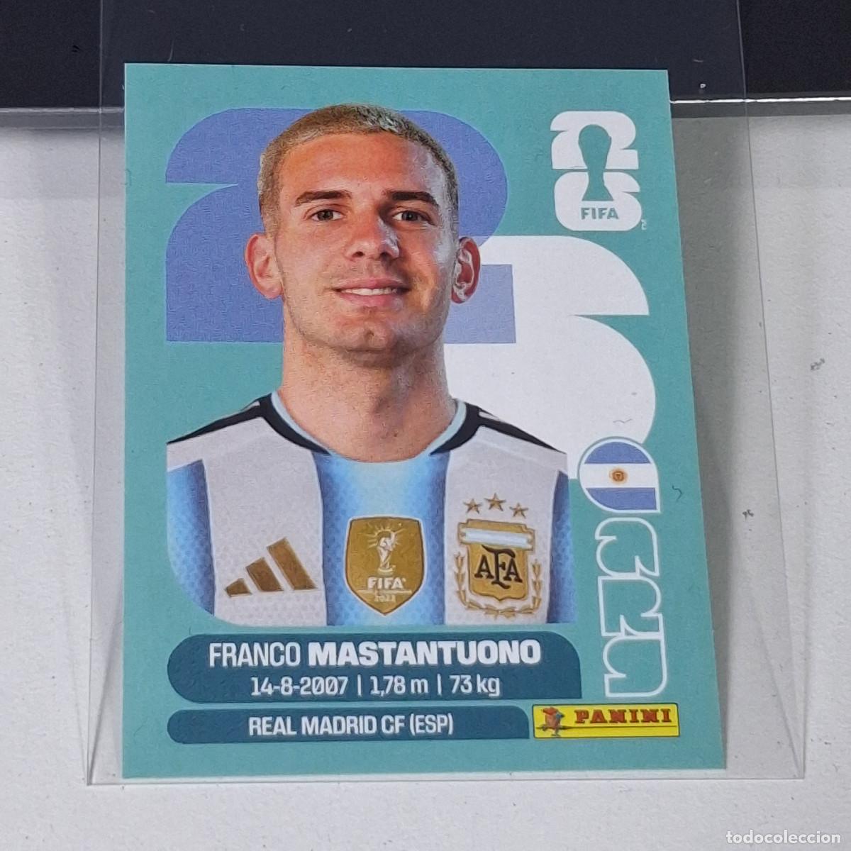 Cromos de f&uacute;tbol: B38 ARG15 FRANCO MASTANTUONO ARG 15 ARGENTINA ARG MUNDIAL FIFA WORLD CUP 2026 STICKER PANINI