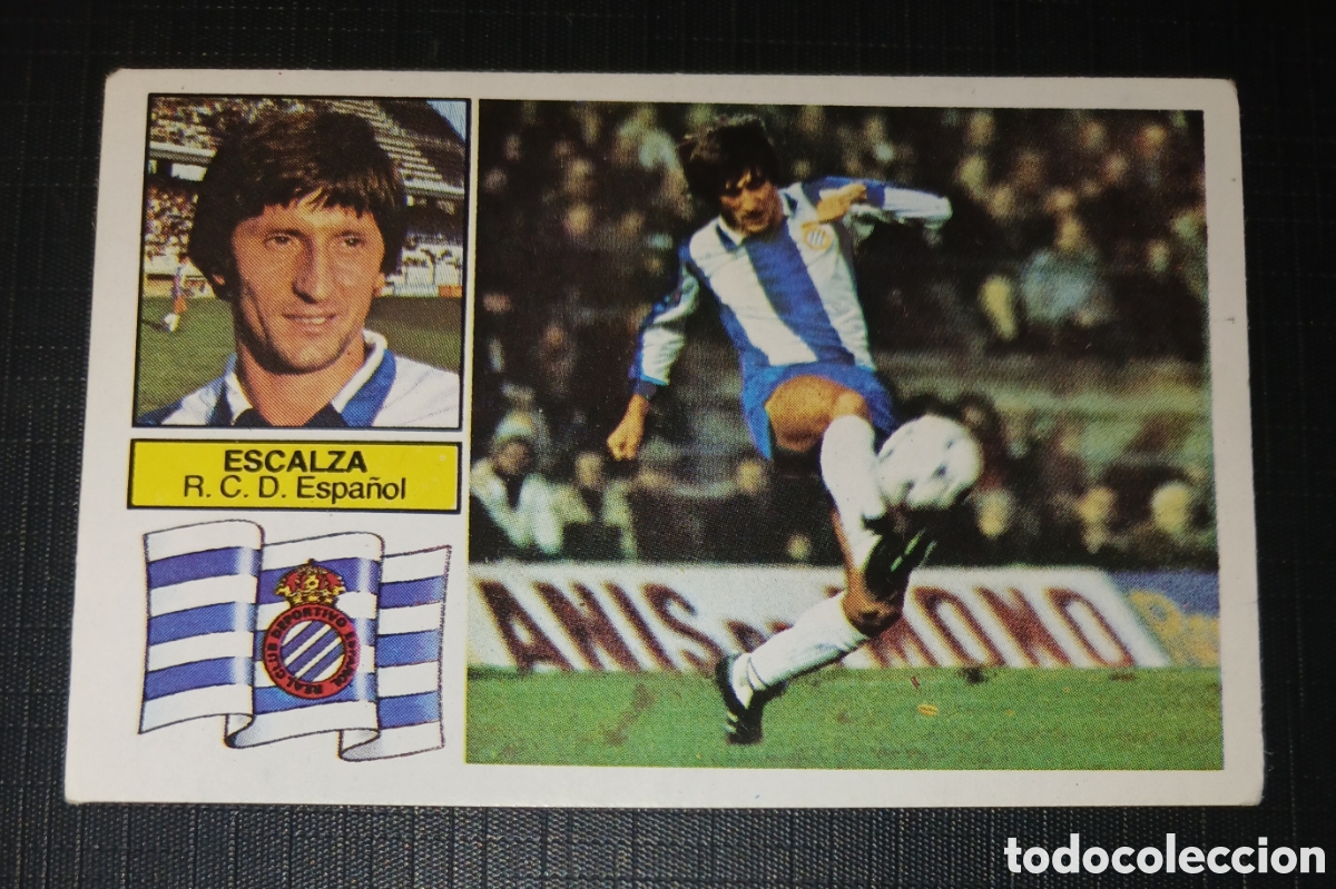 Cromos de f&uacute;tbol: Cromo Escalza R. C. D. Espa&ntilde;ol Liga 82 83 1982 1983 Ed. Este Sin pegar nunca usado