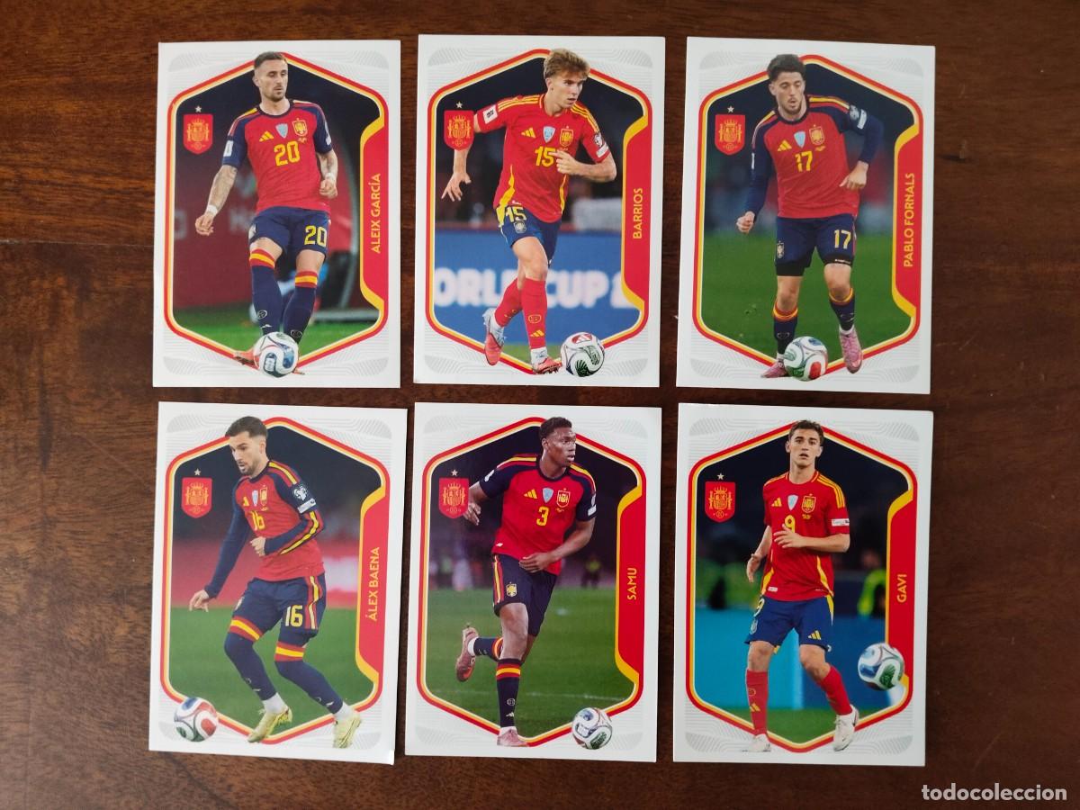 Cromos de f&uacute;tbol: 6 cromos Selecci&oacute;n Espa&ntilde;ola Mundial 2026. 30, 39, 40, 44, 45 y 57.