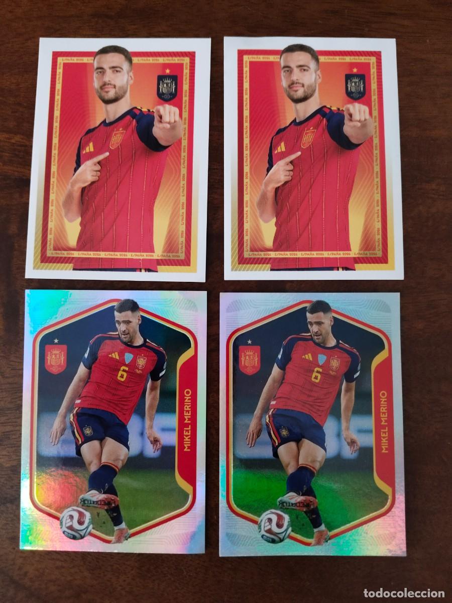 Fu&szlig;ball-Sticker: 4 Cromos de Mikel Merino. N&uacute;meros 41 y 42.
