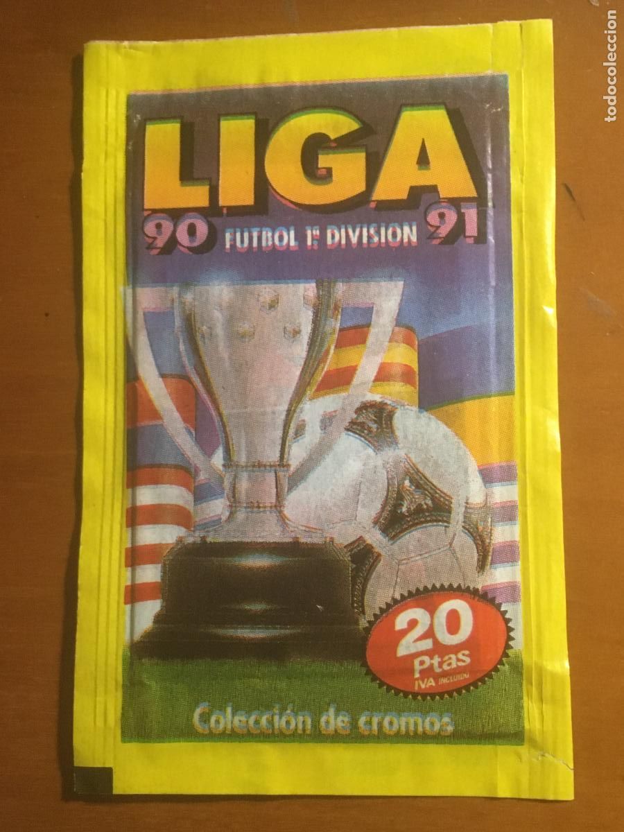 Cromos de f&uacute;tbol: liga 90 91 1990 1991 ediciones este sobre de cromos sin abrir cerrado
