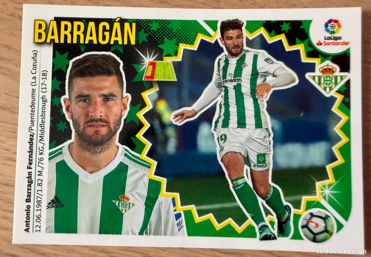 Cromos de f&uacute;tbol: 3 BARRAGAN REAL BETIS 18 19 2018 2019 LIGA SANTANDER COLECCIONES ESTE SIN PEGAR STICKER