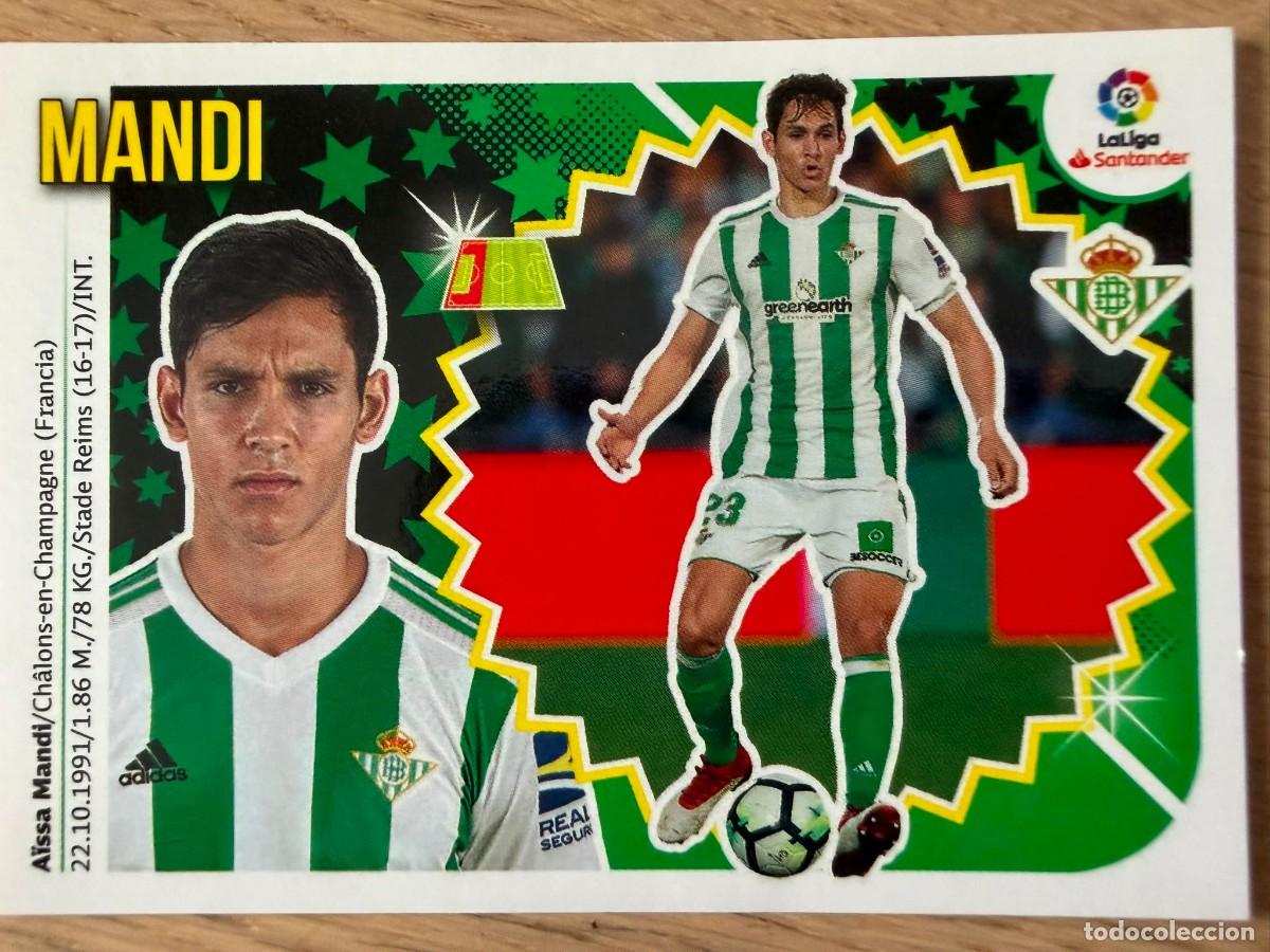Cromos de f&uacute;tbol: 5 MANDI REAL BETIS 18 19 2018 2019 LIGA SANTANDER COLECCIONES ESTE SIN PEGAR STICKER