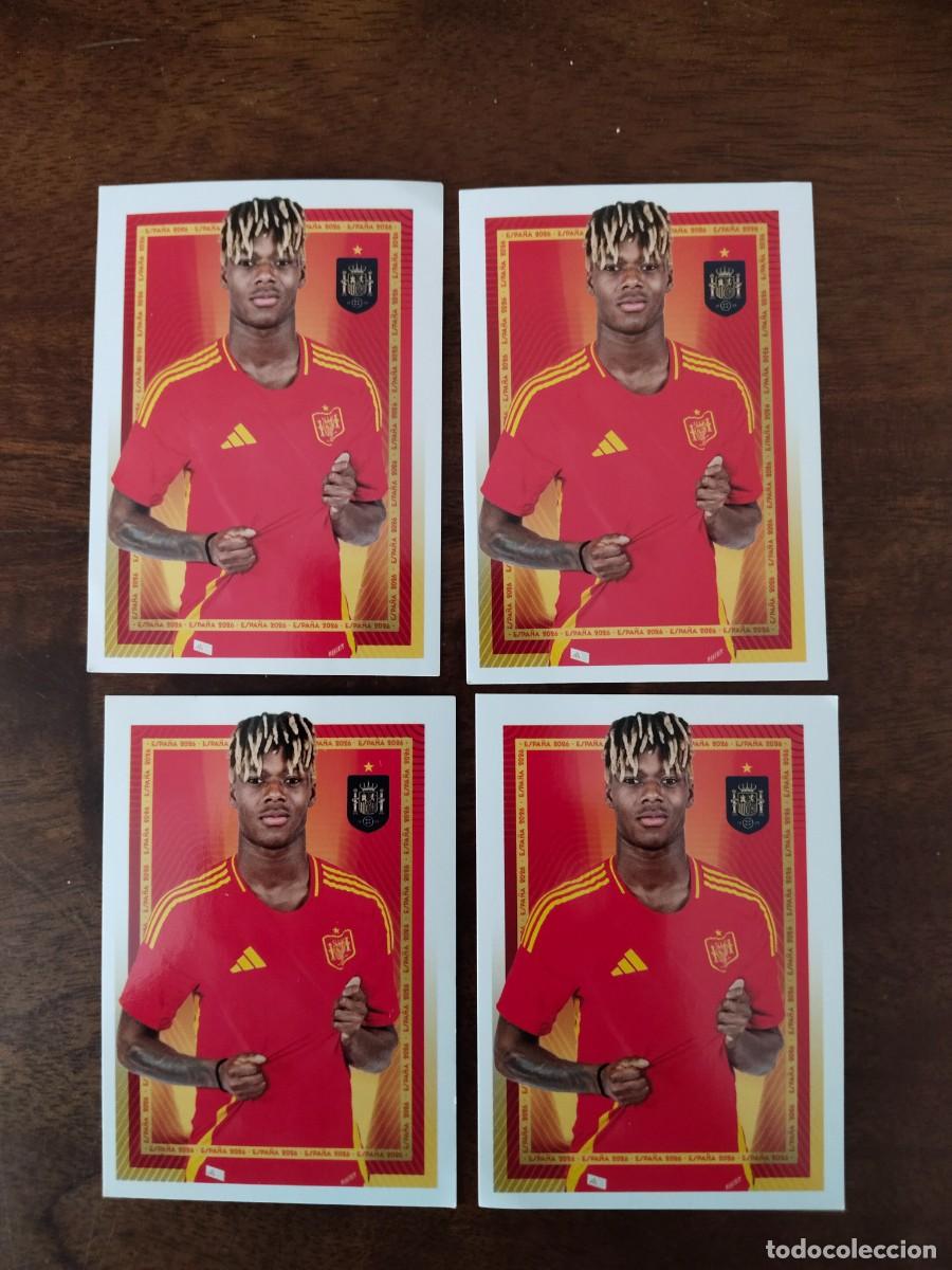 Cromos de f&uacute;tbol: 4 Cromos de Nico Williams. Mundial 2026. N&uacute;mero 59.