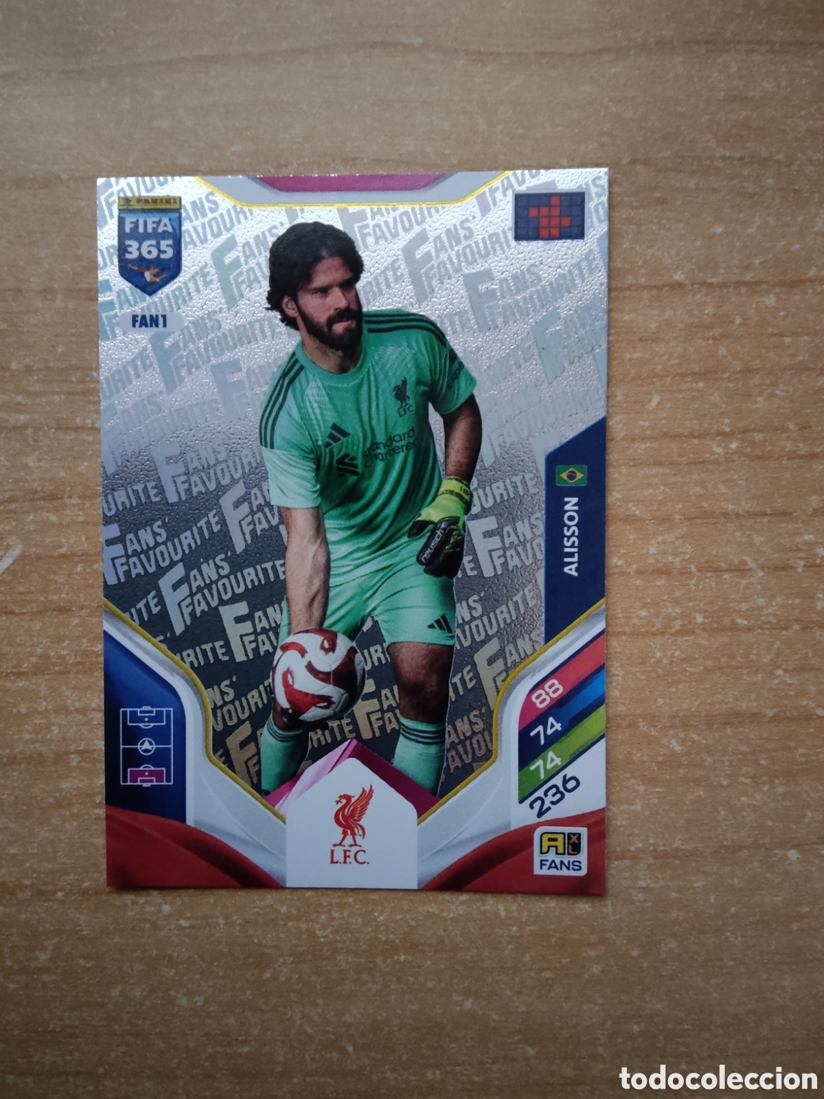 Cromos de f&uacute;tbol: FAN1 ALISSON LIVERPOOL FIFA 365 ADRENALYN 2026
